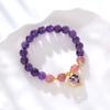 Natural Amethyst Strawberry Crystal Bracelet Ocean Heart Crystal Bangles Women Fashion Jewelry Accessories Gift