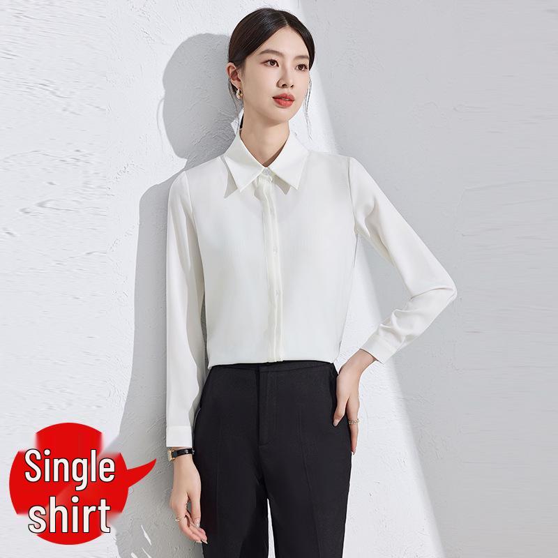 Women's High-End Professional White Shirt - Spring/Autumn 2024 Formal Workwear