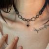 Collier ras-du-cou en cuir PU noir pour femmes hommes Cool Punk Gothique Clous Biker Ras-du-cou Collier en cuir PU Clouté Collier Rock