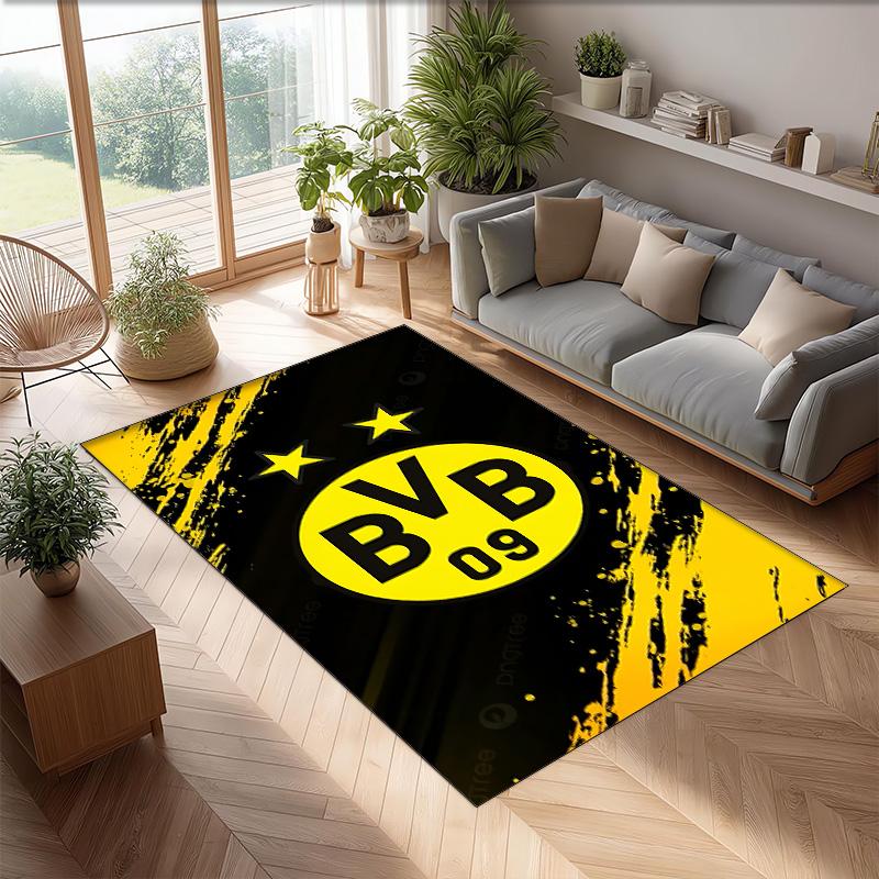 Borussia Dortmund Theme rug Soft Crystal Velvet Area Rug Non-Slip Floor Carpet for Living Room Bedroom Nursery