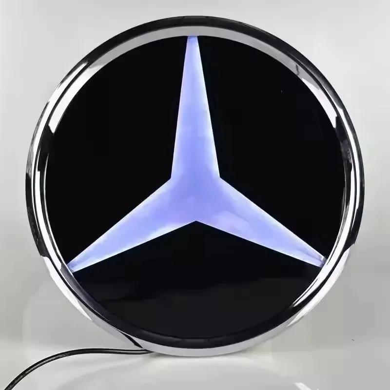 

3D LED Badge Car For Mercedes Benz Front Grill Logo Light W213 E-Class Emblem Luminous Decorative Light1