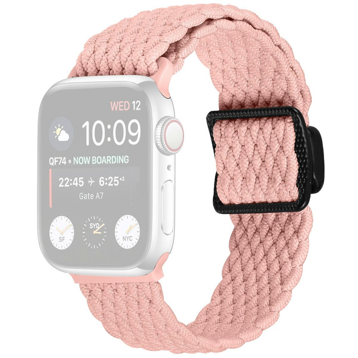 

Elastic Braided Strap for Apple Watch Ultra 3 2 1 49mm/Series 11 10 46mm/9 8 7 45mm/SE3 SE2 SE 6 5 4 44mm/3 2 1 42mm Magnetic Nylon Watch Band D