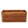 Kitchen Utensil Holder Wooden Countertop Cutlery Storage Organizer Silverware Holder with 4 Compartments for Spoon Fork