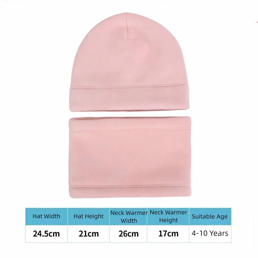 Cartoon Children Hat Scarf Set Solid Color Kids Beanies Sets Winter Season
