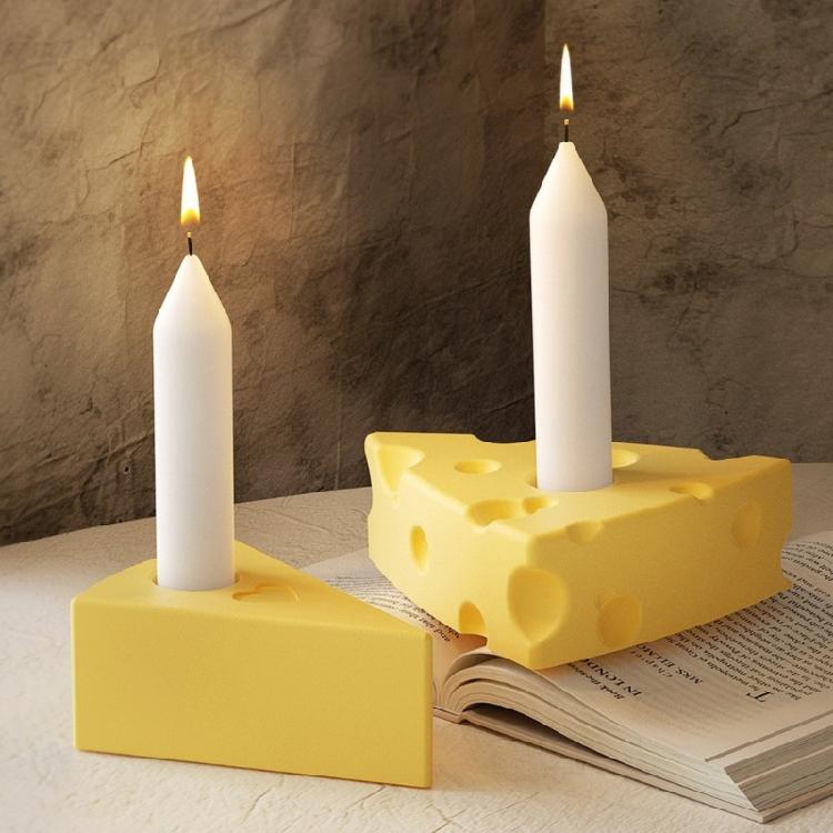 Candlestick Mold Candle Holder Mould Cheese Shaped Candelabrum Mold Easy Release Silicone Mold for Home Decoration