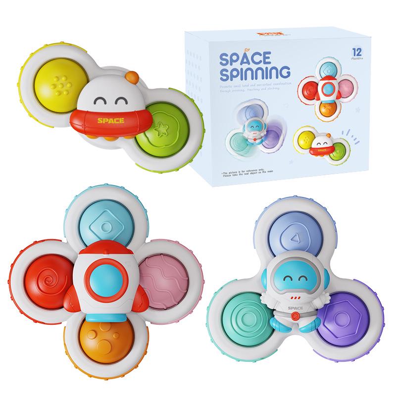 Educational Baby Cartoon Teether & Bath Spinner Toy