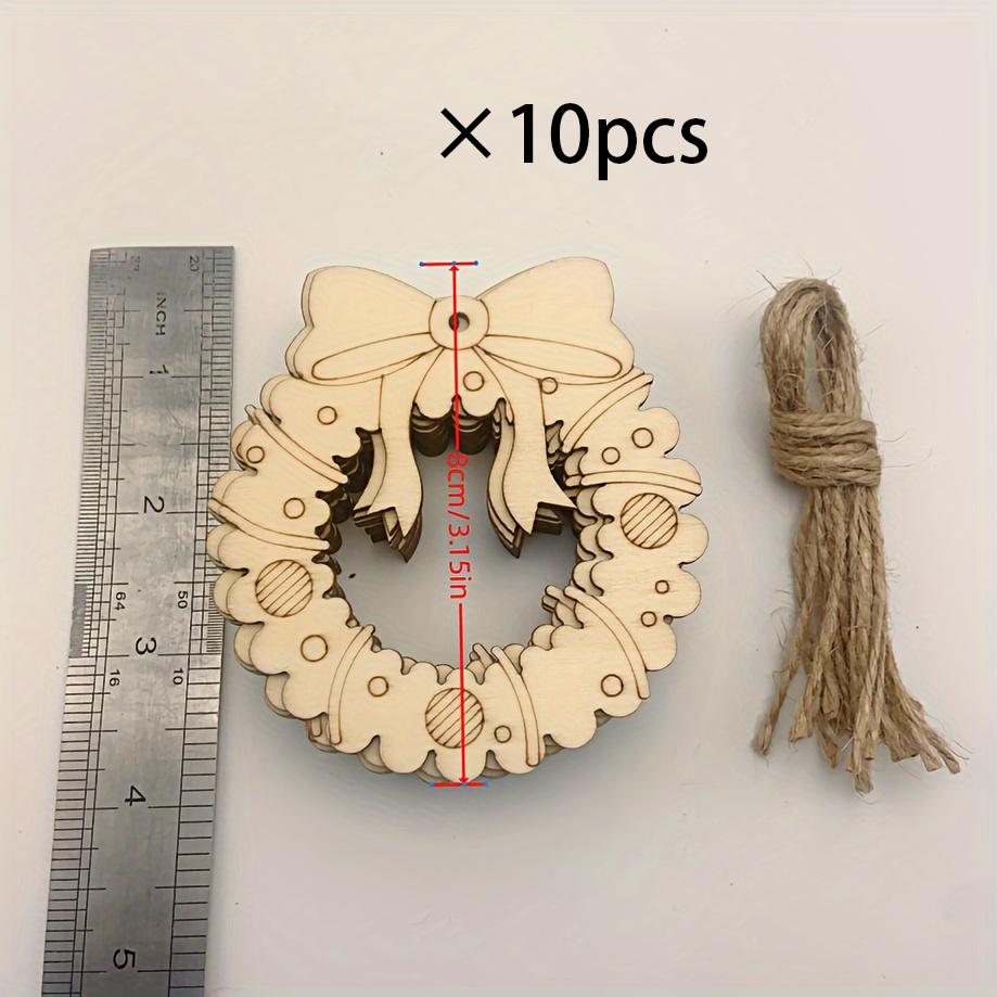 

Holiday wreath hanging decorations, DIY hand-painted wooden blank Christmas decorations, traditional style, can be hung