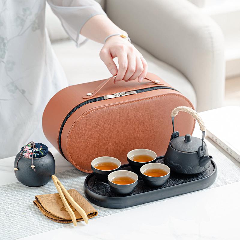 Travel tea set Small set Outdoor portable teapot Camping Kung Fu tea set Company business holiday gifts