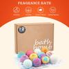 12Pcs Salt Bath Bombs Plants Extract Essential Oils Handmade Fizzes Balls Dry Skin Moisturizing Shower Ball Relaxation Spa