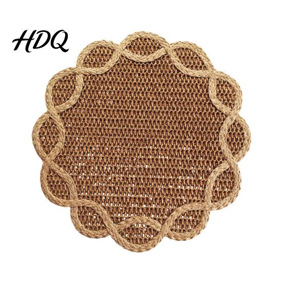Anti Slip Dinner Mat Woven Placemat Heat Insulation Non-Slip Table Mat Retro