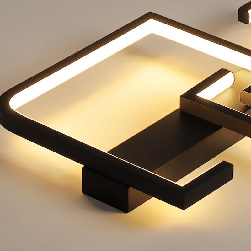 Minimalist Black & White LED Ceiling Light for Bedroom, Living Room, or Study