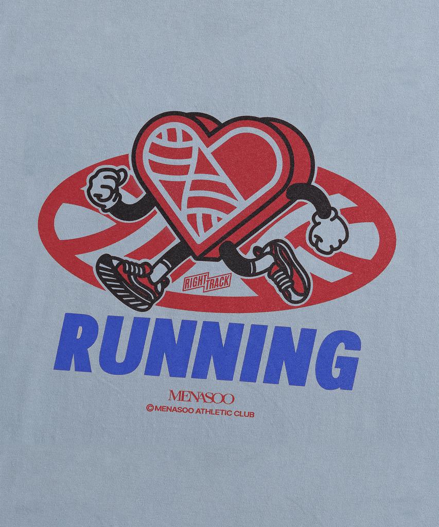 Minasu New Big Hearttrack Graphic T Shirt_Skyblue