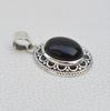 Black Onyx Pendant, 925 Sterling Silver Pendant, Boho Pendant, December Birthstone Pendant, Handmade Pendant, Designer Pendant, Gift for Her