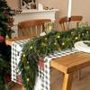 Pre-lit Christmas Garland Pre-Lit Artificial Decoration, Real Touch Cedar Cypress Pine Greenery with Decoration for Railing LED Light Dining