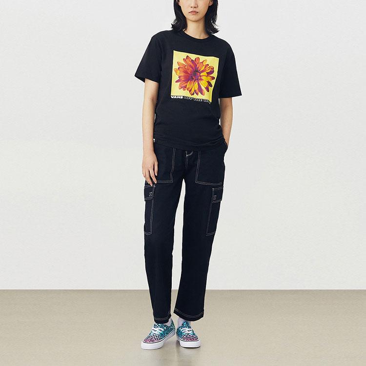 Vans T Shirts Unisex Black Crew Neck Moderate Straight Fit VN0A54KTBLK