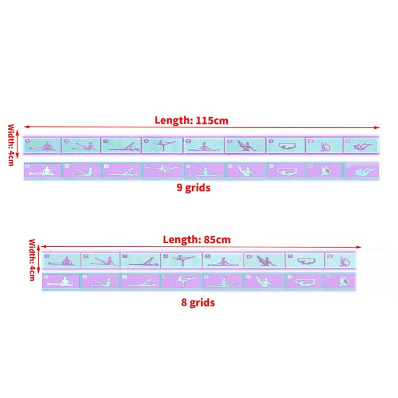 Elastic Yoga Resistance Band Stretching Belt for Pilates Dance Fitness Sport Exercise Multi Functional Pull Strap Belt for Beginners