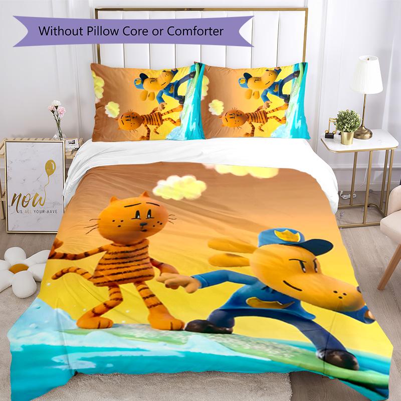 Dog Man 3pcs Bedding Set Duvet Cover Closure Includes 1 Duvet Cover & 2 Pillowcases for All Seasons Bedroom Home Dorm Decor