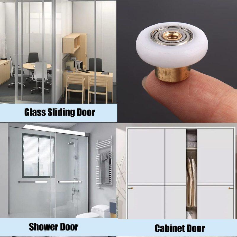 10pz Rotelle Puleggia per Porta Doccia Ruote per Porta in Vetro Scorrevoli da Bagno Ruote per Porte Scorrevoli Pezzo di Ricambio per Porta da Bagno
