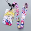 Cartoon Sailor Moon Kawaii PVC Card Cover Student Campus Hanging Neck Bag Card Holder Lanyard ID Card Holders Key Chain