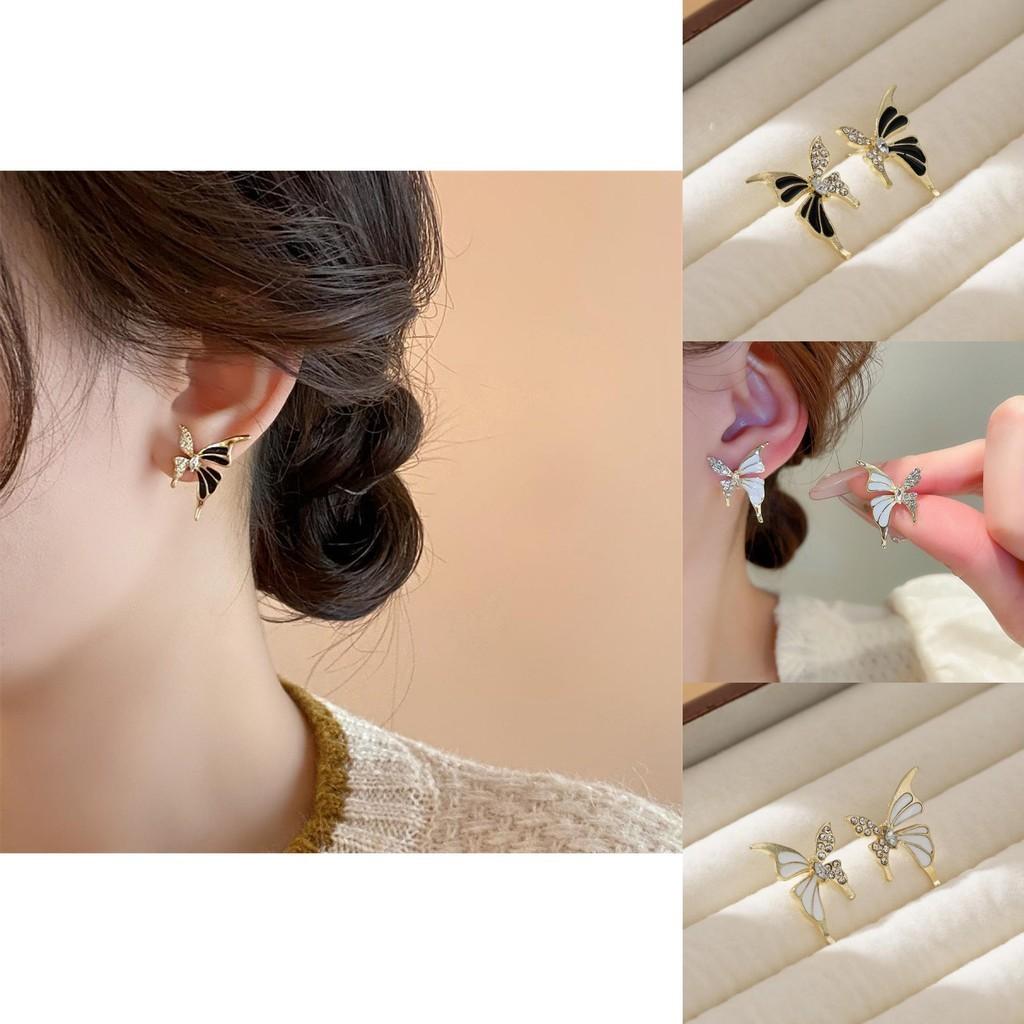 High-quality Gold Plated Butterfly Earrings With Diamonds Elegant Commuter Fashion For Spring 2024