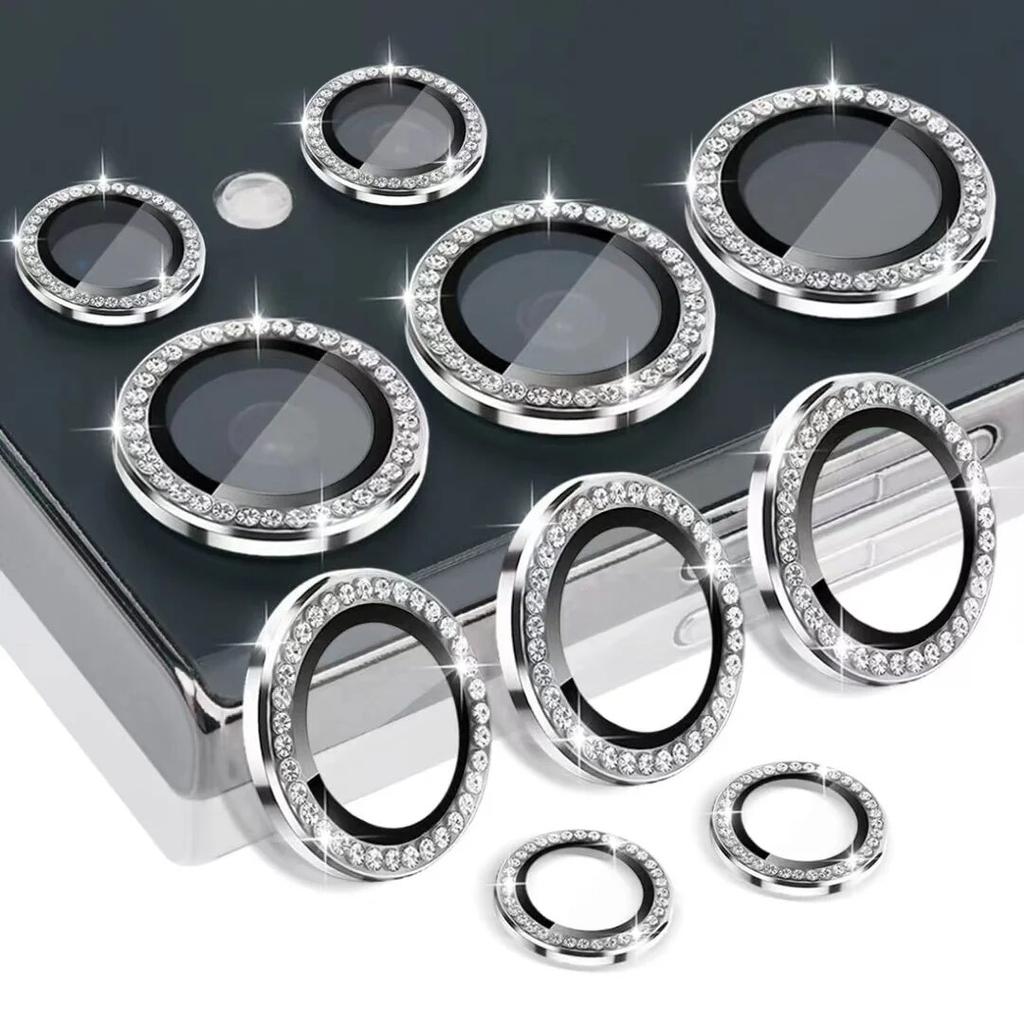 Protezione Fotocamera Anello Diamantato Per Samsung Galaxy S24Ultra S24Plus S24 Custodia in Vetro per Obiettivo Per Samsung S24ultra Copertura Tappo Obiettivo Posteriore