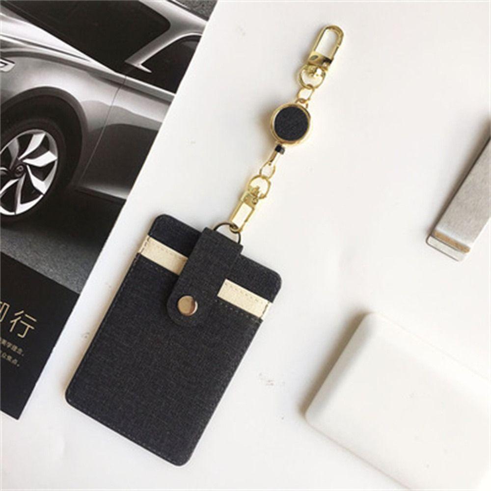 Extendable Retractable Badge Reel Easy Pull Buckle Anti Lost ID Lanyard Key Ring Pull Keyring Chest Card Metal Badge Holder