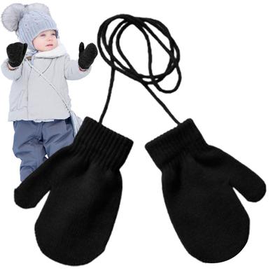Luvas de Esqui Tricotadas para Crianças Luvas de Neve com Cordão Mitones Confortáveis e Quentes Acessórios de Inverno Fofos para Crianças para Esquiar Patinar