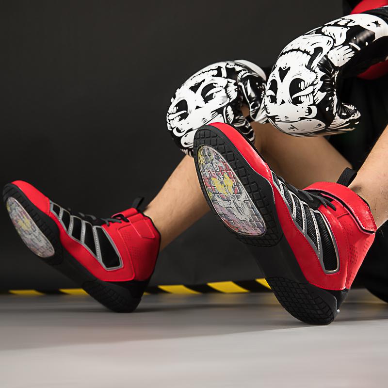 Pánské/dámské boxerské zápasové bojové boty pro teenagery Lehké protiskluzové boty s vláčkem Bojové boty Motocyklové boty