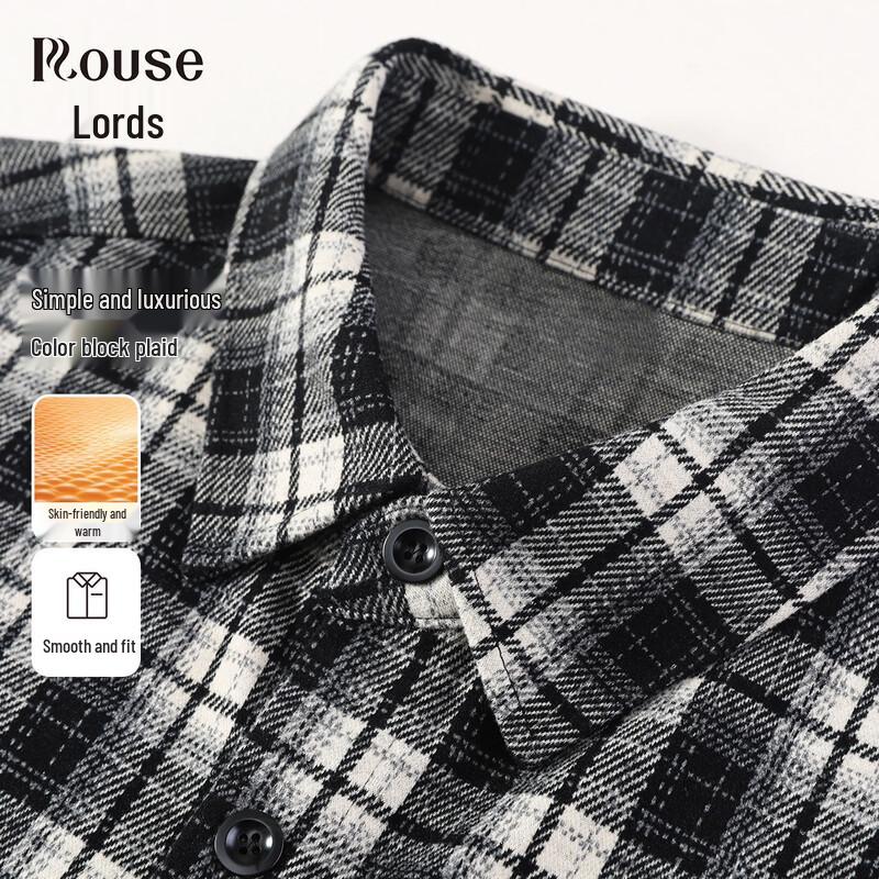 Luoz Men s Plaid Long Sleeve Casual Shirt L/50