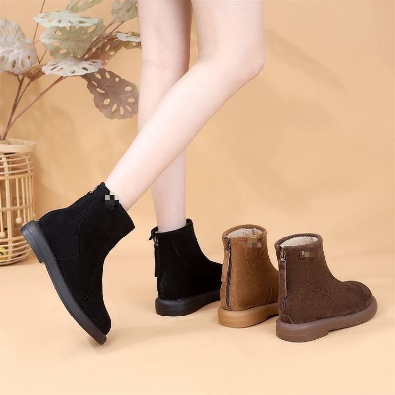 Schneestiefel Damen Schuhe mit Fleecefutter, Weiche gepolsterte Sohle, Rutschfeste kurze Stiefel