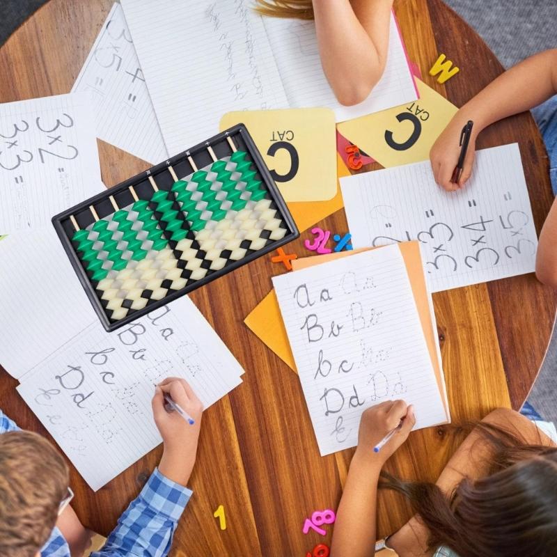 Professioneller 9-spaltiger Abakus ABS Abakus Arithmetik Mathematikunterricht Rechner Kinder Lernspielzeug Mathe-Lehrmittel