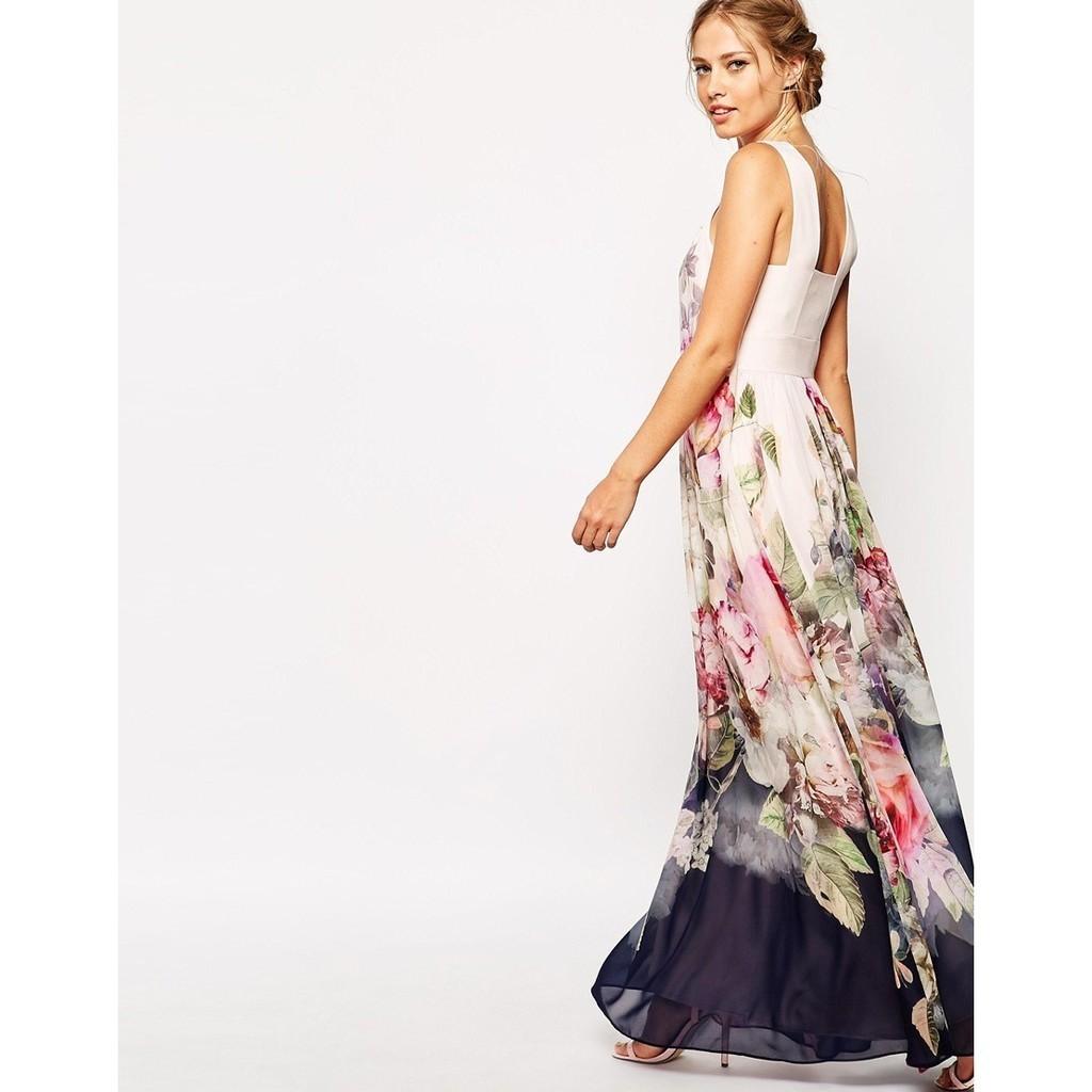 Stylish Lady Women Floral Summer Beach Boho Chiffon Sundress For Casual And Formal Occasions