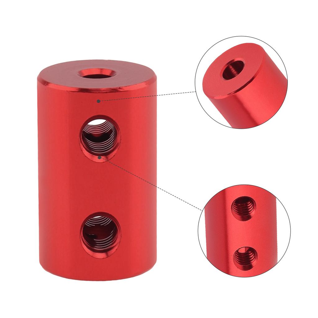 1PCS Rigid Shaft Coupling Aluminum Alloy Red Motor Coupler Connector Sleeve for RC / Airplane / Boat Motor Accessories with M4 Screws