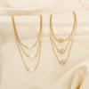 European and American Temperament Pearl Pendant Necklace, French Multi-layer Stacked Collarbone Chain Jewelry