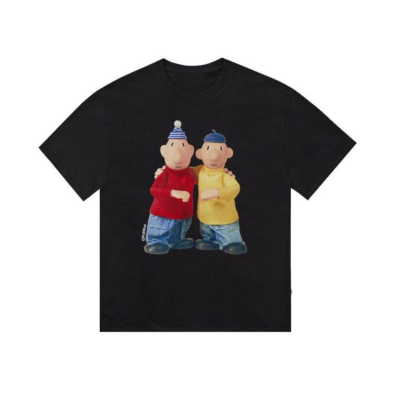 Fun Cartoon Character Pure Cotton Printed Men's and Women's Loose Casual Short Sleeved Summer New Personalized Fashion T-shirt