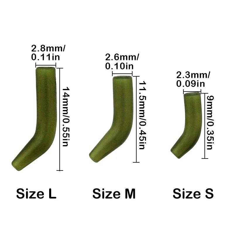 50PCS Carp Fishing Hook Kickers Anti-Tangle Hook Deflectors for Bottom Rigs Green & Brown Fishhook Sleeves