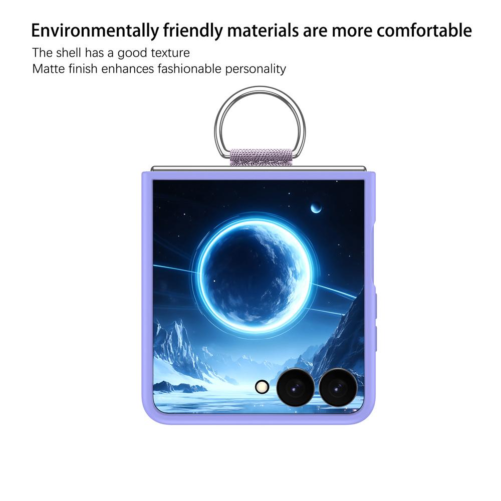 Hard PC Phone Case With Metal Ring Holder For Samsung Galaxy Z Flip 8 7 6 5 4 3 Flip7 FE Flip8 5G Shockproof Protective Cover