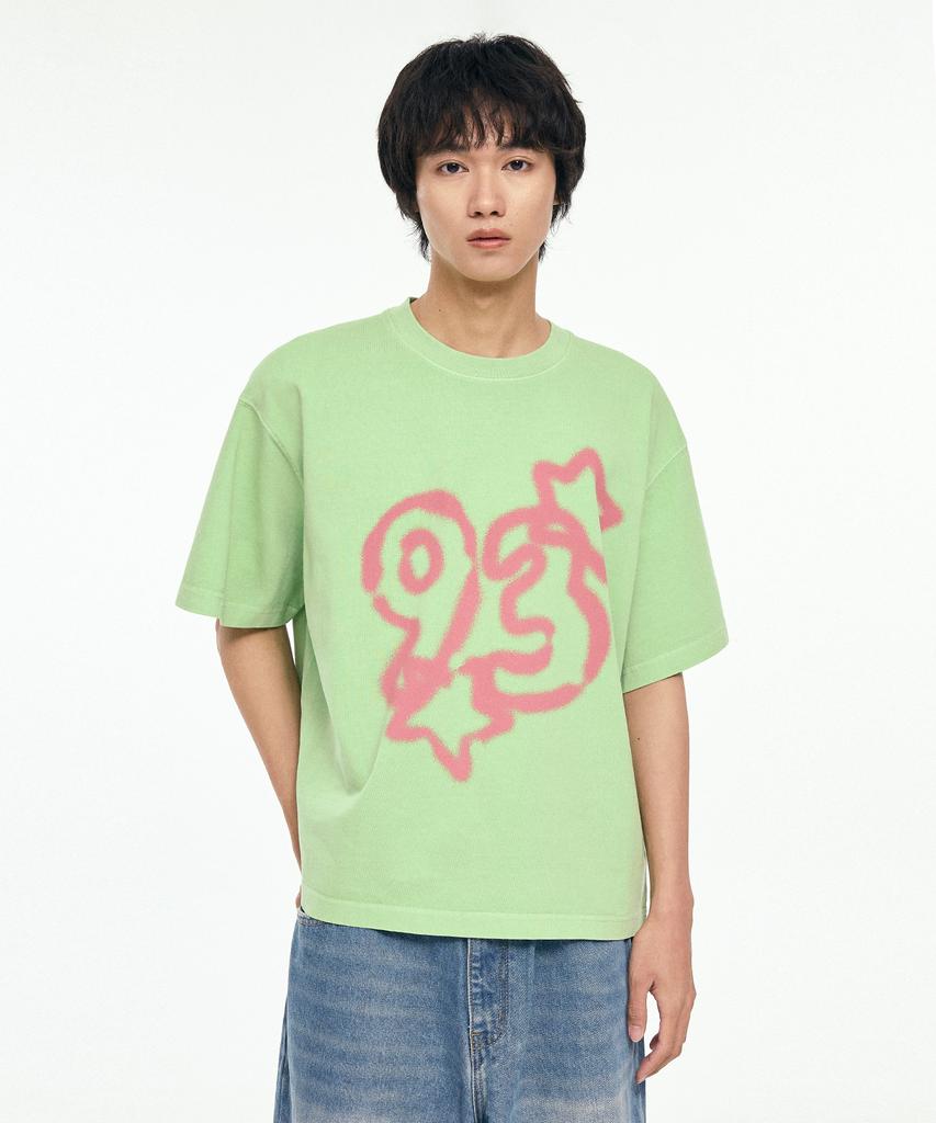 1993STUDIO 93 Spray Pigment Crop Fit T-Shirt_Green