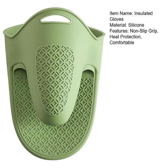 1Pc Thickened Silicone Oven Mitts with Non-Slip Texture Heat-Resistant Gloves for