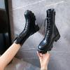 Jeseň a zima Nové stredné čižmy Módne Čižmy na zips Botas Mujer Športové Hrubé čižmy Martin Čižmy Neformálne Dámske Topánky