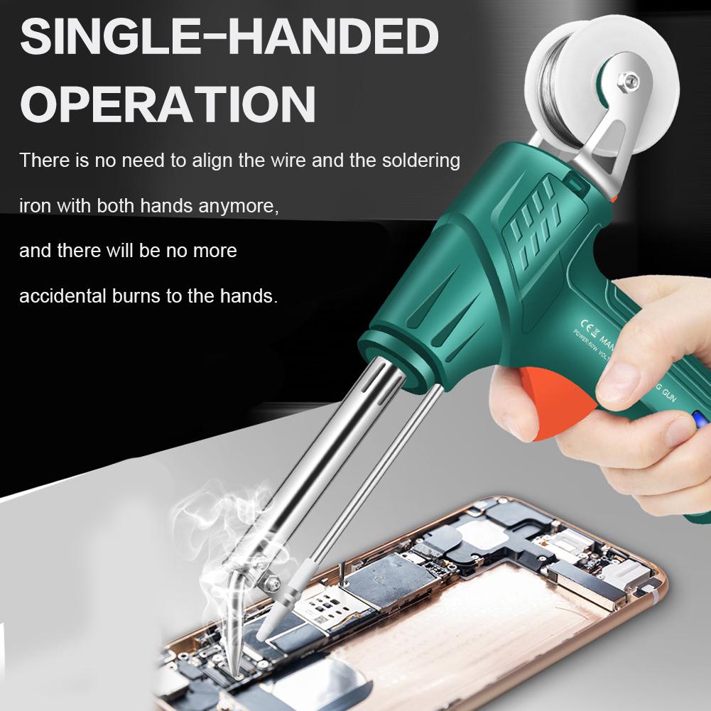 5In1 Automatic 60W Soldering Gun Kit for 0.8-1.2 Tin Wire Handheld Soldering Iron Welding Gun for Repairs Home DIY