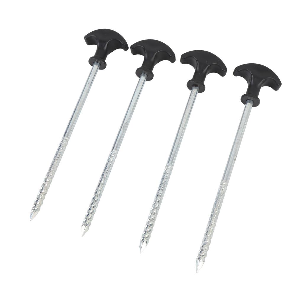 4 STÜCK Camping Zeltnägel Edelstahl T-förmig Einschraubbare Heringe Bodenanker für Outdoor Vordach