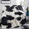 1Pc Rustic Cowhide Style Print Flannel Blanket, High Quality Comfortable for All Seasons, Home Decor, Warmth and Comfort, Perfect for Gifts