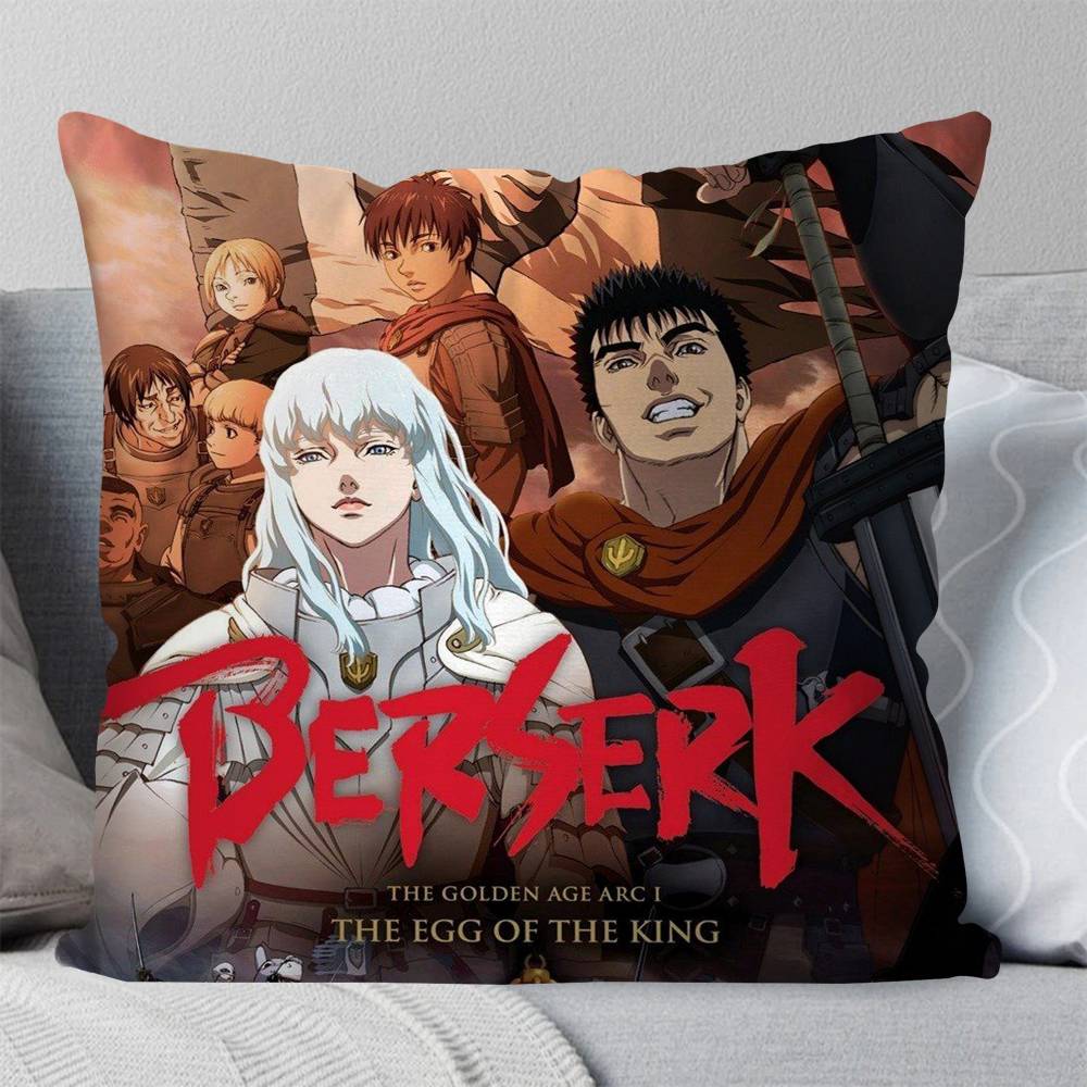 Berserk Guts Anime Pillow Case Fashion Square Pillowcase Bedroom Sofa Room Ins Decoration Leisure
