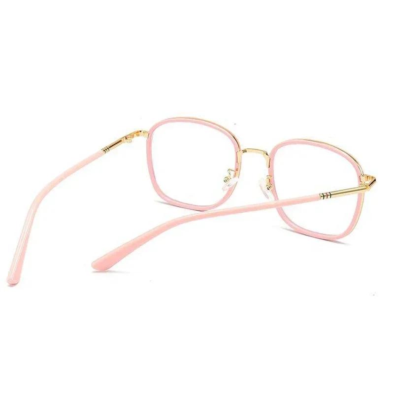 Fashion Metal Frame Reading Glasses Luxury Large Square Far Sight Eyeglasses Men Women Retro Anti-Blue New Presbyopia 0 To +4.0