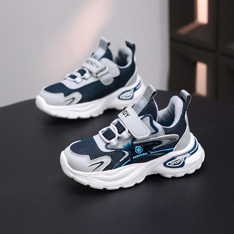 Boys Breathable Mesh Running Shoes Kids Lightweight Anti-Slip Sneakers Outdoor Play School