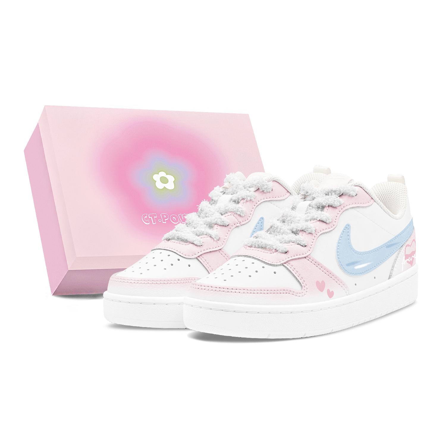 

Nike Court Borough Romantic Treat, Heart Gummies, Couple s, Refreshing, Sweet Style, Girly BQ5448-100(Team1655-S-BOX) 38.5