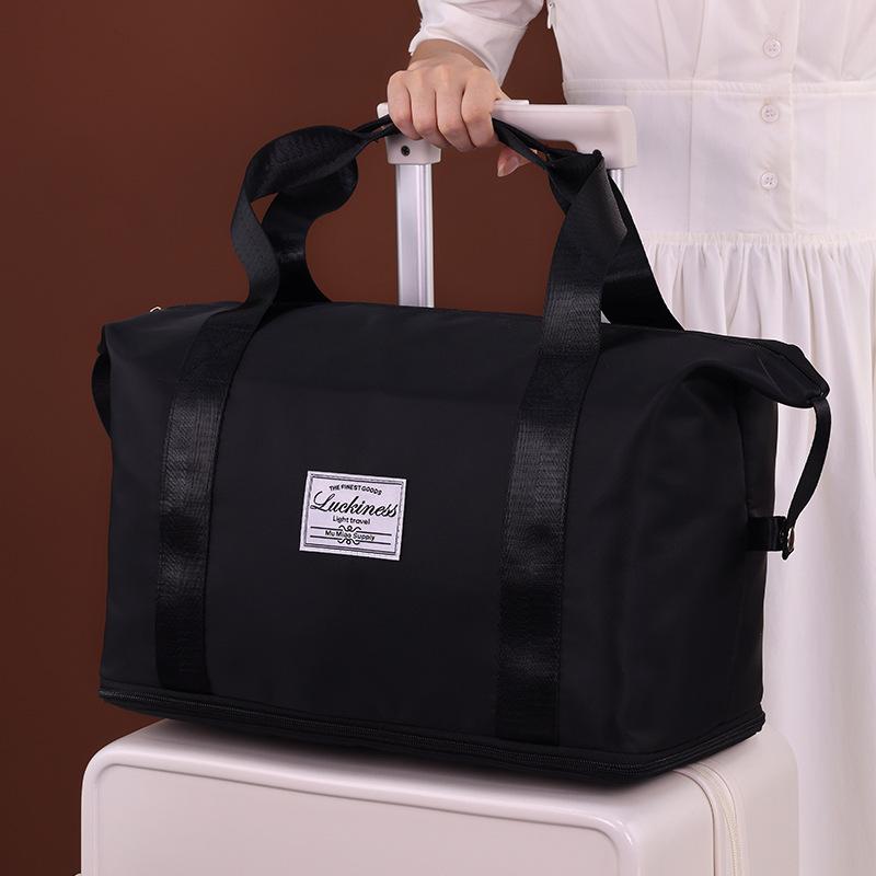 Large Capacity Shoulder Strap Waterproof Luggage Bag Can Be Put On Tie Rod Storage Luggage Bag Travel Bag Multi-layer Storage