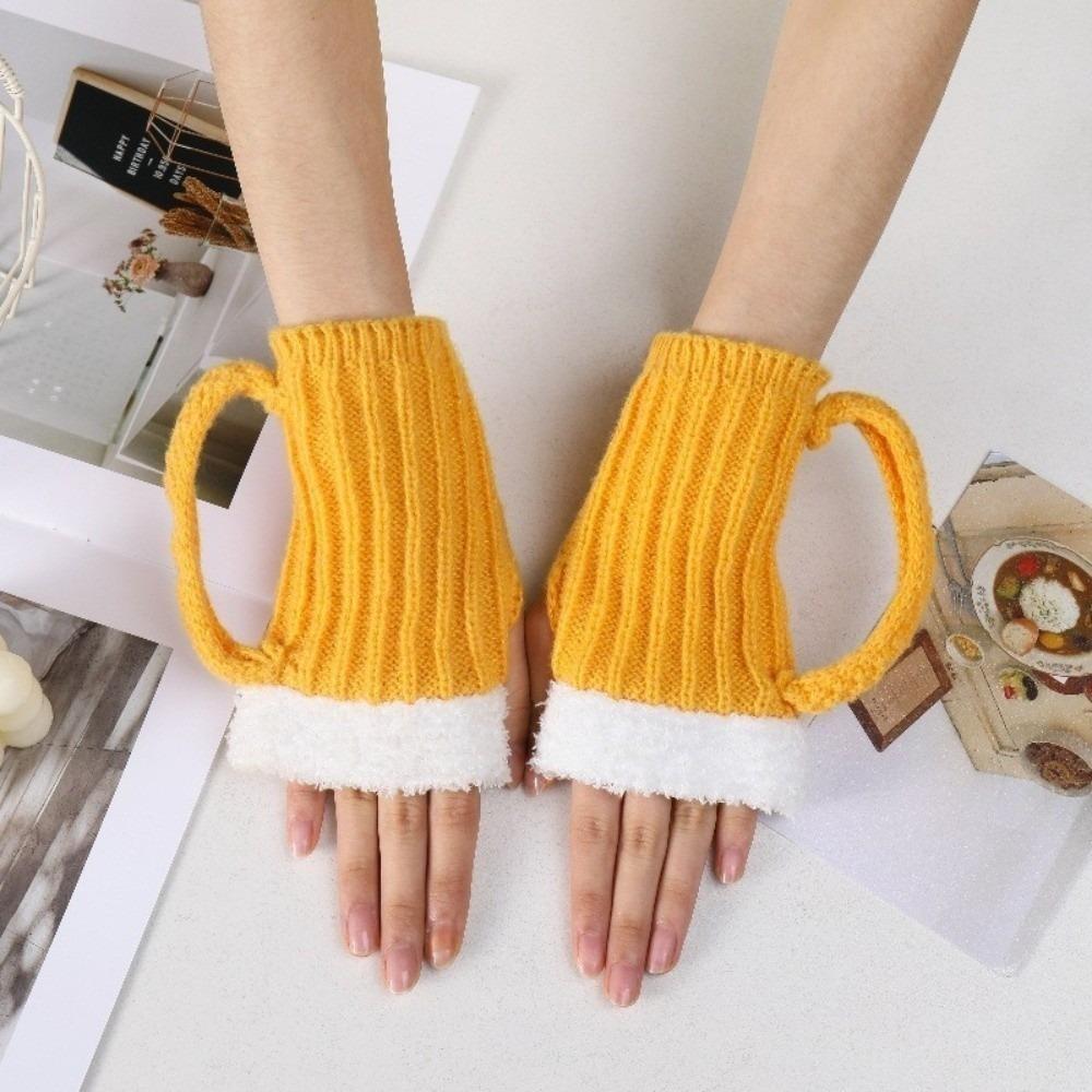 Unisex 3D Beer Cup Hats Versatile Knitted Hairline Beanies Warm Ear Warmers Beer Lovers Pullover Cap Valentine's Year Presents