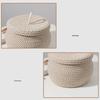 Storage Basket with Lid Key Laundry Round Little Baskets Organizer Shelves Woven Cotton Rope Indoor Pots Plant Decor